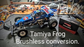 Tamiya Frog brushless conversion surpass hobby 4370KV motor and 60amp ESC [upl. by Sophi]