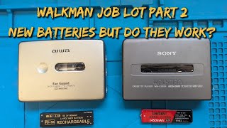 Walkman Job lot part 2 Aiwa PX557 and Sony WMEX654 will they fire up with new gum stick batteries [upl. by Harden]