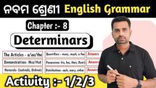 9th grammar Determinars activity 1 activity 2 activity 3 answers nounphrase articles demonstratives [upl. by Naihr]