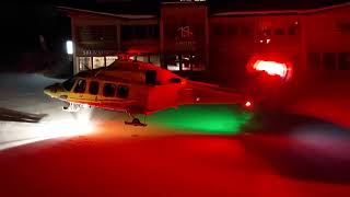 AW139 night take off from Marilleva 1400 [upl. by Libre]