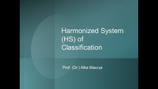 Harmonized System system of classification HS Codes [upl. by Yorle]