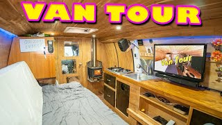 STEALTH VAN LIFE TOUR  Extremely ORGANIZED Cargo Van Conversion [upl. by Assira478]