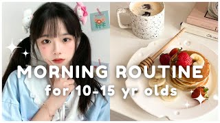 1015 year olds school morning routine  step by step🤍 [upl. by Ever]