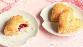 How to make Cherry Hand Pies with Puff Pastry  Easy Cherry Pies Recipe  Valentines Day [upl. by Schwejda]