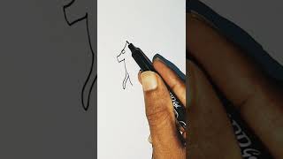 one line drawing art of kangaroo 🦘 outline sketch easy draw for kids [upl. by Royce]