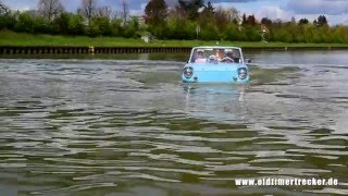 Oldtimer fährt auf dem DortmundEmsKanal bei Münster [upl. by Shannan]