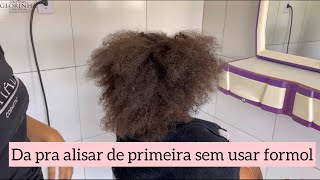 PROGRESSIVA SEM FORMOL EM UM CABELO CRESPO  LISO NATURAL DE PRIMEIRA  resultado incrível [upl. by Ardnaxela]