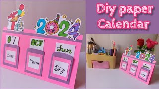 How to make a cute desk calendar  diy calendar  paper Mini Calendar paper crafts for school  DIY [upl. by Laris]