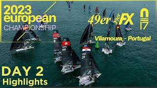 2023 49er 49erFX and Nacra 17 World Championships  Day Two Highlights [upl. by Dudley]