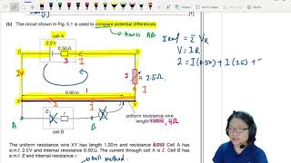 103b Ex4 MJ12 P21 Q5 Terminal pd Potentiometer  AS DC Circuits  Cambridge A Level 9702 Physics [upl. by Wini]