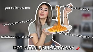 Spicy Noodle Mukbang QampA [upl. by Durer506]