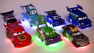 Light Up Deluxe DieCast Set Tuners DJ WIngo Lightning McQueen Mater Disney Pixar Cars Toons Toys [upl. by Ardnasak907]