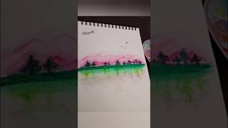 Easiest landscape trending art shorts ytshorts yt youtube youtubeshorts viralvideo music [upl. by Enihpets]