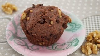 Rezept Schoko Muffins mit Walnüssen ✪ Muffins mit 2x Schokolade ✪ Schokotröfpchen amp Kakaopulver [upl. by Avle]