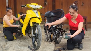 Repair and restore Yamaha Jupiterv 110cc motorbike to help a farmer in the village [upl. by Aiduan]