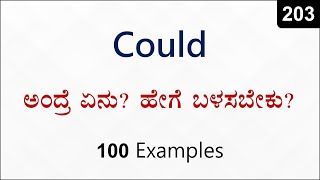 COULD  Meaning Uses and 100 Examples  Spoken English  203 [upl. by Atonsah]