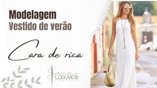 MODELAGEM DE VESTIDO CHIC DE VERÃO COM CAVA AMERICANA E ABERTURA NA LATERAL I Opção de alça larga [upl. by Haerr428]