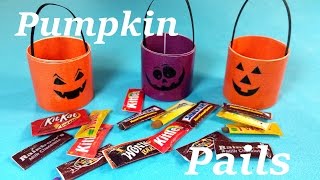 DIY Miniature Halloween Pumpkin Pails  Buckets amp Candy Bars [upl. by Alrick]