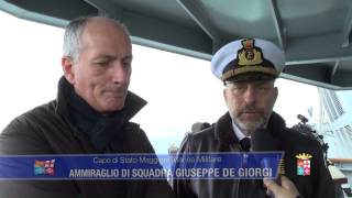 Marina Militare  Il Capo della Protezione Civile a bordo di Nave Cavour [upl. by Suollecram]