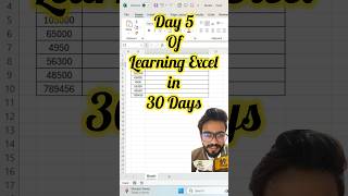 Day 5  Excel Learning exceltips excel exceltricks exceltutorial shortvideo shorts excelhack [upl. by Chaney]