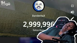 لحظة وصول بندريتا إكس 3 مليون مشترك  banderita x hit 3 million subs [upl. by Mufi]