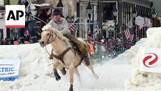 Skijoring blends rodeo and ski culture in Colorado town [upl. by Procto]