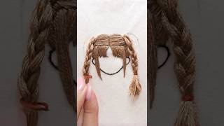 Double Pigtail Braids Embroidery shorts stitchart 3dembroidery embroidery [upl. by Housen261]