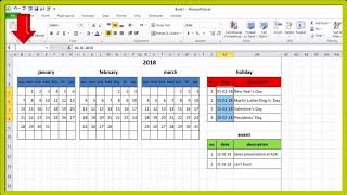 Create Calendar in Excel [upl. by Enilegnave]