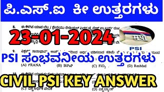 PSI KEY ANSWER l PSI KEY ANSWER 2024 l PSI QUESTION PAPER l 23012024 l PSI QUESTION PAPER 2024 l [upl. by Yajet]