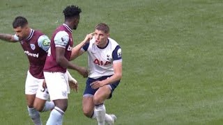 Mohammed Kudus vs Micky van de Ven fight and red card Tottenham vs Westham football premierleague [upl. by Kaasi403]