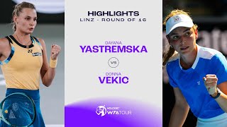 Dayana Yastremska vs Donna Vekic  2024 Linz Round of 16  WTA Match Highlights [upl. by Felike]