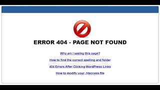 How to solve ERROR 404 PAGE NOT FOUND in wordpress [upl. by Wadell90]