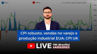 LIVE  14022022  CPI robusto vendas no varejo e produção industrial EUA CPI UK [upl. by Wait225]