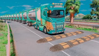 Trucks Vs Speed Bumps  BeamNGdrive 9 [upl. by Lisk]