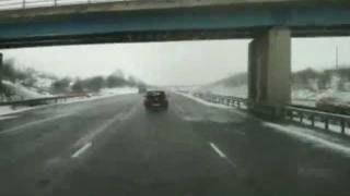 Driving on M65 NORTH  PRESTON  SNOWY DAY  Lancashire Motorway  dvd by Paul B [upl. by Alexandr]