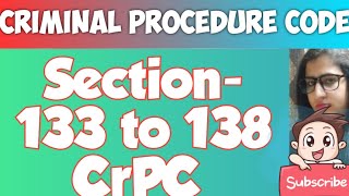 SECTION133 TO 138 CrPC  IMPORTANT SECTION OF CRPC  creatorpriyawithlaw2303 CrPC LECTURE SERIES [upl. by Ahsaercal]