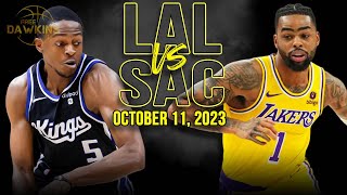 Los Angeles Lakers vs Sacramento Kings Full Game Highlights  October 11 2023  FreeDawkins [upl. by Tocs]