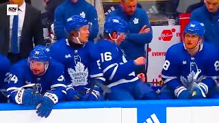 Mitch Marner William Nylander Auston Matthews Arguing on Bench  Maple Leafs vs Bruins  2024 NHL [upl. by Debbra]