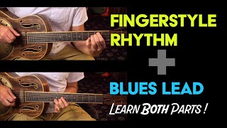 Learn a percussive fingerstyle rhythm and a blues lead in this minor key jam  Guitar Lesson  EP584 [upl. by Laurena]