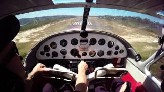 Cessna 195 X wind landing Merimbula 2017 [upl. by Adnarem501]