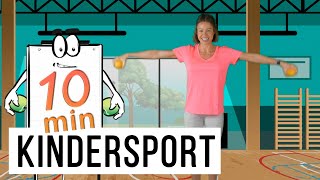 Kinder Sport 10 min  Kindertraining im Distanzunterricht für zu Hause [upl. by Siroved20]