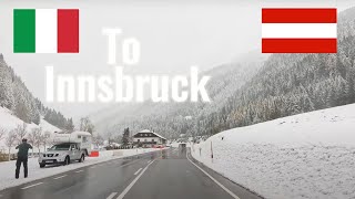 Driving in November 2023 in Italy from Pfitsch Val di Vizze to Innsbruck in Austria  🍁☘️❄️🌾🍂 [upl. by Grieve]