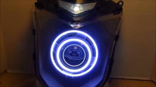 1 2013  2014 Honda CBR500F Projector headlight dual halo angel eyes By BKMOTOCOM [upl. by Kiona]