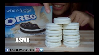 ASMR Eating Limited White Fudge covered Oreo Extreme Eating Sounds No talking  ASMR Sa Eats [upl. by Leiuqeze338]