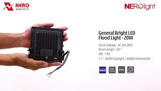 GENERAL BRIGHT LED FLOOD LIGHT 20W IP65 [upl. by Sosthenna]