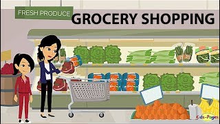 Shopping at the Grocery Store  English Conversation [upl. by Guadalupe285]