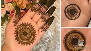 Beautiful flowers simple easy mandala gol tikki henna mehndi designs for hands for eidweddings [upl. by Loos]