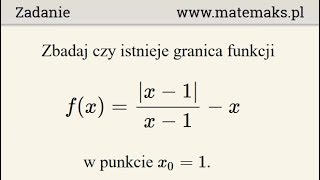 Granica lewostronna i prawostronna funkcji  przykład z analizą [upl. by Samuella]