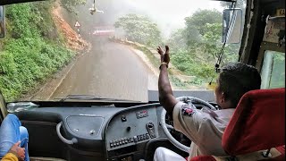 Multi axile Bus meets another Bus in a Tight Ghat section Turn [upl. by Ronoel]