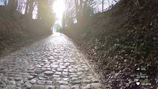 Koppenberg climb with power metrics [upl. by Martz]